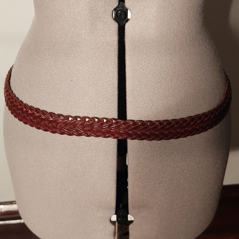Oil Tan Cowhide Braided Belt Sz 38